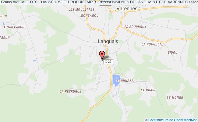 plan association Amicale Des Chasseurs Et Proprietaires Des Communes De Lanquais Et De Varennes Lanquais