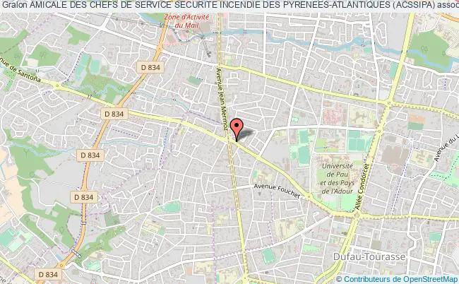 plan association Amicale Des Chefs De Service Securite Incendie Des Pyrenees-atlantiques (acssipa) Pau