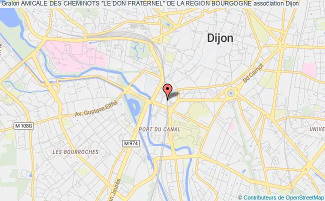 plan association Amicale Des Cheminots "le Don Fraternel" De La Region Bourgogne Dijon cedex