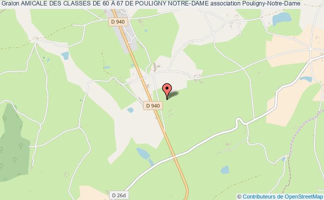 plan association Amicale Des Classes De 60 À 67 De Pouligny Notre-dame Pouligny-Notre-Dame