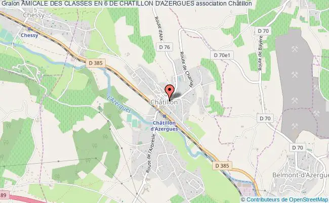 plan association Amicale Des Classes En 6 De Chatillon D'azergues Châtillon