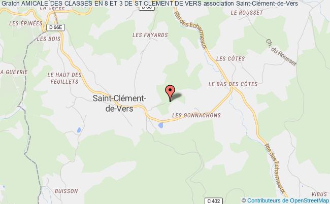 plan association Amicale Des Classes En 8 Et 3 De St Clement De Vers Saint-Clément-de-Vers