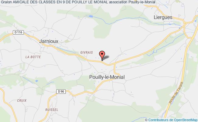 plan association Amicale Des Classes En 9 De Pouilly Le Monial Pouilly-le-Monial