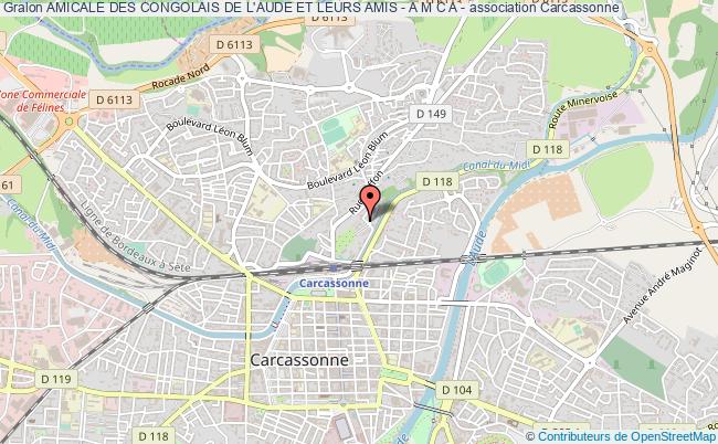 plan association Amicale Des Congolais De L'aude Et Leurs Amis - A M C A - Carcassonne