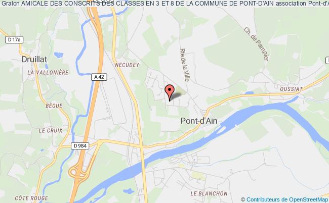 plan association Amicale Des Conscrits Des Classes En 3 Et 8 De La Commune De Pont-d'ain Pont-d'Ain