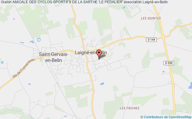 plan association Amicale Des Cyclos-sportifs De La Sarthe 'le Pedalier' Laigné-en-Belin