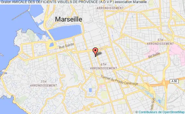 plan association Amicale Des Deficients Visuels De Provence (a.d.v.p.) Marseille
