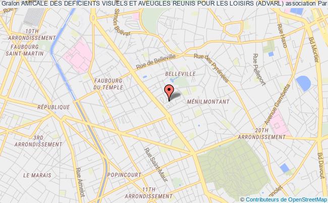 plan association Amicale Des Deficients Visuels Et Aveugles Reunis Pour Les Loisirs (advarl) Paris