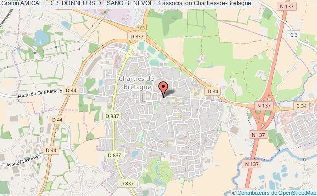 plan association Amicale Des Donneurs De Sang Benevoles Chartres-de-Bretagne