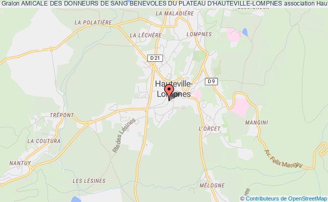 plan association Amicale Des Donneurs De Sang Benevoles Du Plateau D'hauteville-lompnes Hauteville-Lompnes