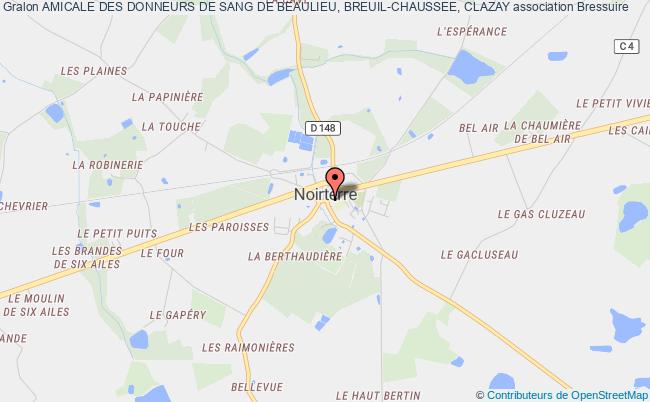 plan association Amicale Des Donneurs De Sang De Beaulieu, Breuil-chaussee, Clazay Bressuire
