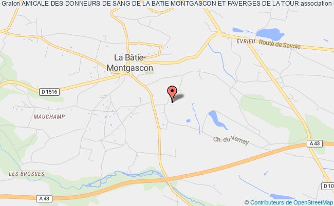 plan association Amicale Des Donneurs De Sang De La Batie Montgascon Et Faverges De La Tour La Bâtie-Montgascon