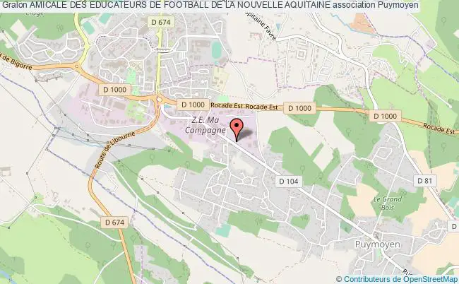 plan association Amicale Des Educateurs De Football De La Nouvelle Aquitaine Puymoyen