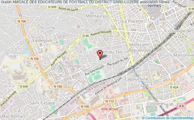 plan association Amicale Des Educateurs De Football Du District Gard-lozere Nîmes