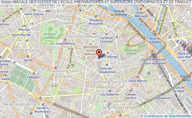 plan association Amicale Des Eleves De L'ecole Preparatoires Et Superieure D'interpretes Et De Traducteurs De L'universite De Paris Paris 5e