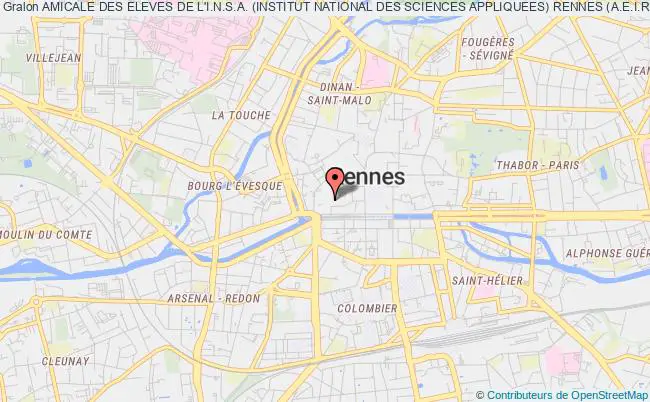 plan association Amicale Des Eleves De L'i.n.s.a. (institut National Des Sciences Appliquees) Rennes (a.e.i.r) Rennes