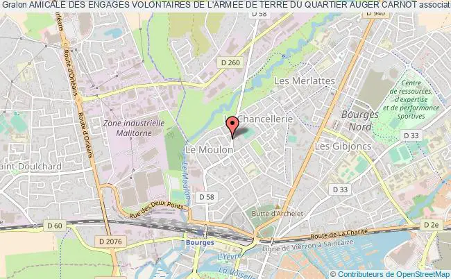 plan association Amicale Des Engages Volontaires De L'armee De Terre Du Quartier Auger Carnot Bourges