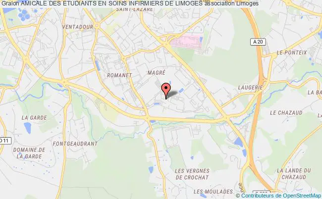 plan association Amicale Des Etudiants En Soins Infirmiers De Limoges Limoges