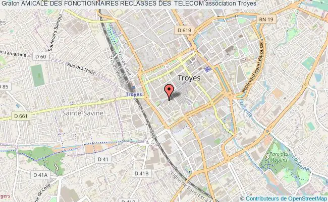 plan association Amicale Des Fonctionnaires Reclasses Des  Telecom Troyes