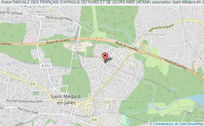 plan association Amicale Des FranÇais D'afrique Du Nord Et De Leurs Amis (afana) Saint-Médard-en-Jalles