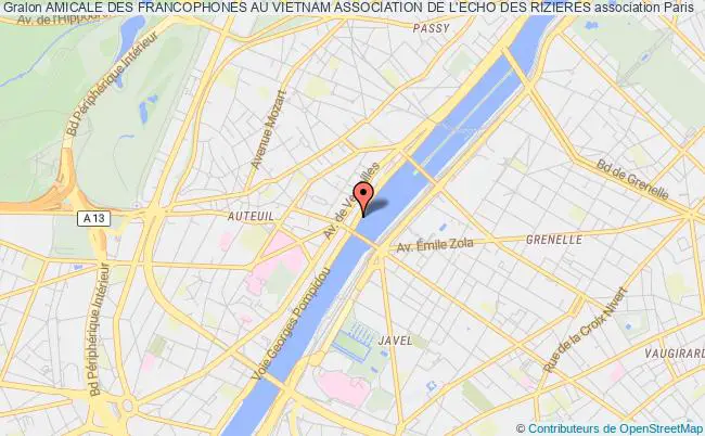 plan association Amicale Des Francophones Au Vietnam Association De L'echo Des Rizieres Paris