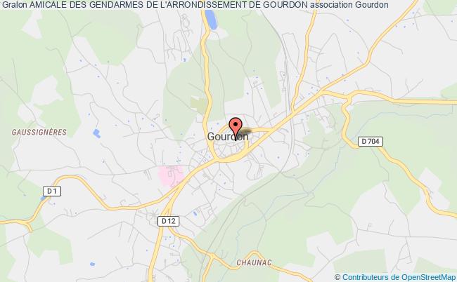 plan association Amicale Des Gendarmes De L'arrondissement De Gourdon Gourdon