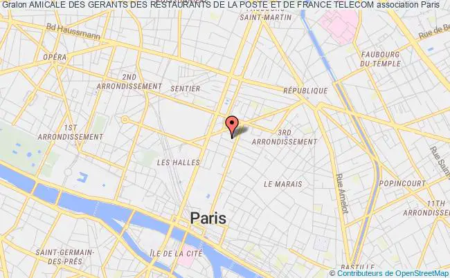 plan association Amicale Des Gerants Des Restaurants De La Poste Et De France Telecom Paris