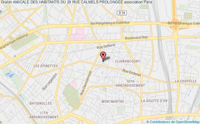 plan association Amicale Des Habitants Du 29 Rue Calmels ProlongÉe Paris