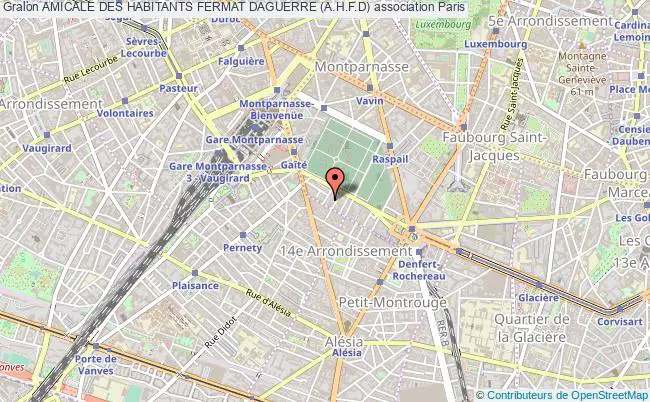 plan association Amicale Des Habitants Fermat Daguerre (a.h.f.d) Paris