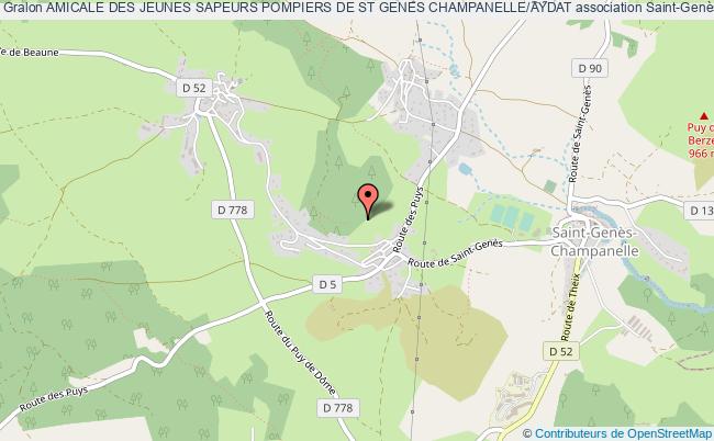 plan association Amicale Des Jeunes Sapeurs Pompiers De St Genes Champanelle/aydat Saint-Genès-Champanelle