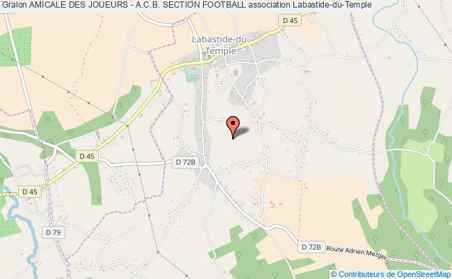 plan association Amicale Des Joueurs - A.c.b. Section Football Labastide-du-Temple