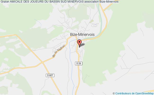 plan association Amicale Des Joueurs Du Bassin Sud Minervois Bize-Minervois
