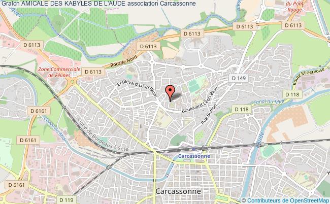 plan association Amicale Des Kabyles De L'aude Carcassonne