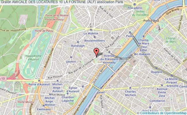 plan association Amicale Des Locataires 10 La Fontaine (alf) Paris