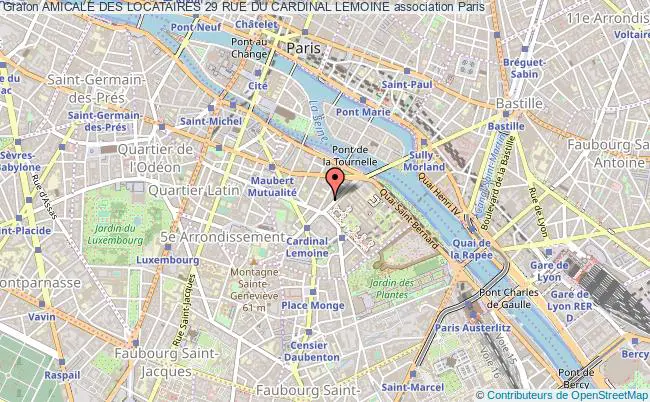plan association Amicale Des Locataires 29 Rue Du Cardinal Lemoine Paris