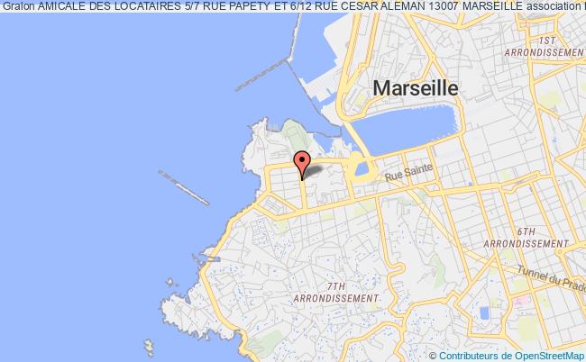 plan association Amicale Des Locataires 5/7 Rue Papety Et 6/12 Rue Cesar Aleman 13007 Marseille Marseille