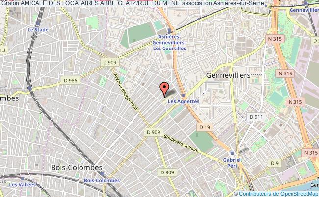 plan association Amicale Des Locataires Abbe Glatz/rue Du Menil Asnières-sur-Seine