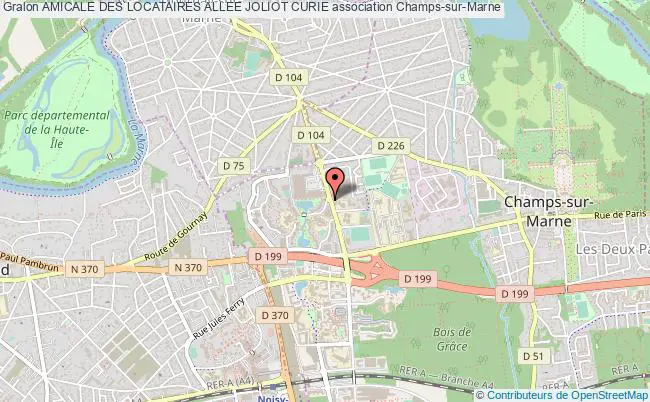 plan association Amicale Des Locataires Allee Joliot Curie Champs-sur-Marne