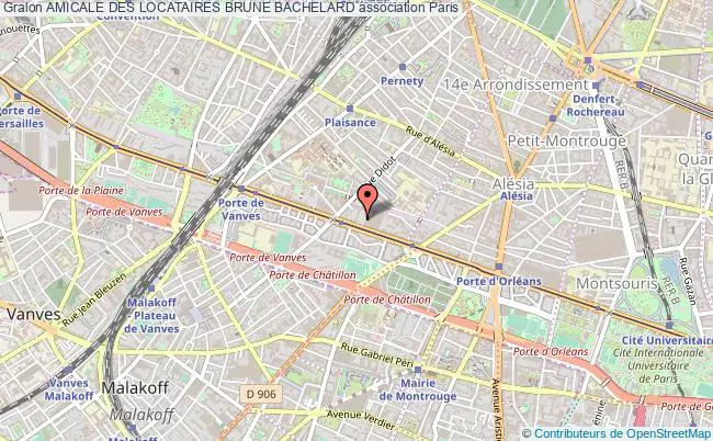 plan association Amicale Des Locataires Brune Bachelard Paris