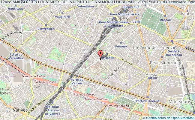 plan association Amicale Des Locataires De La Residence Raymond Losserand Vercingetorix Paris