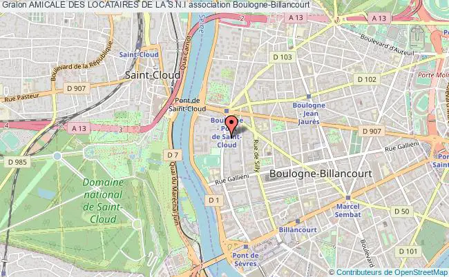 plan association Amicale Des Locataires De La S.n.i Boulogne-Billancourt