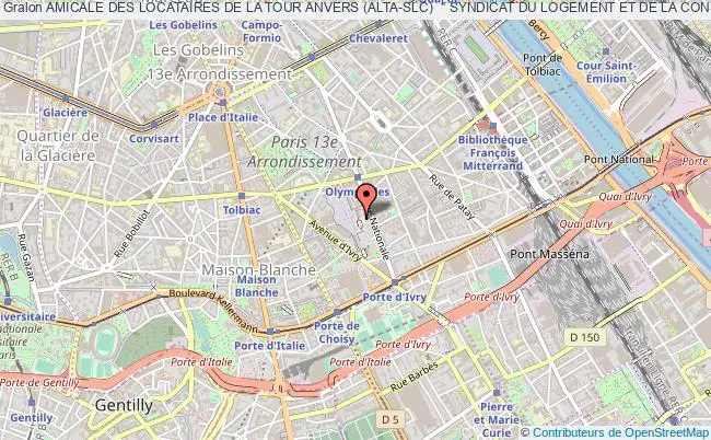 plan association Amicale Des Locataires De La Tour Anvers (alta-slc)  " Syndicat Du Logement Et De La Consommation " Paris