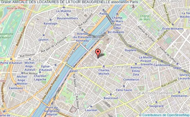 plan association Amicale Des Locataires De La Tour Beaugrenelle Paris