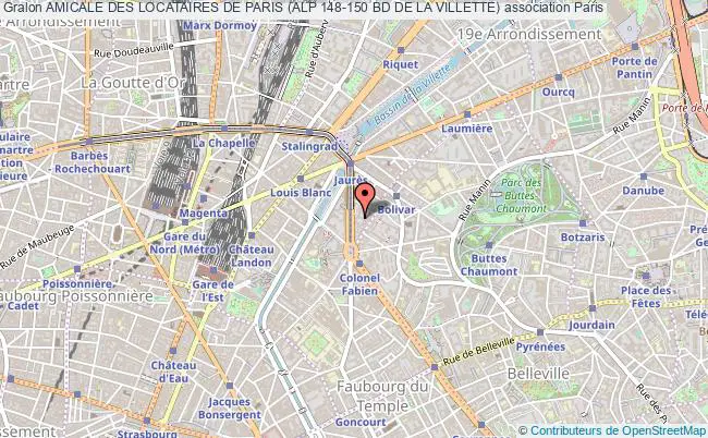 plan association Amicale Des Locataires De Paris (alp 148-150 Bd De La Villette) Paris