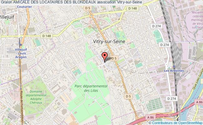 plan association Amicale Des Locataires Des Blondeaux Vitry-sur-Seine