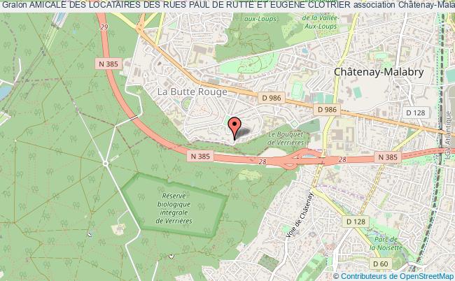 plan association Amicale Des Locataires Des Rues Paul De Rutte Et Eugene Clotrier Châtenay-Malabry