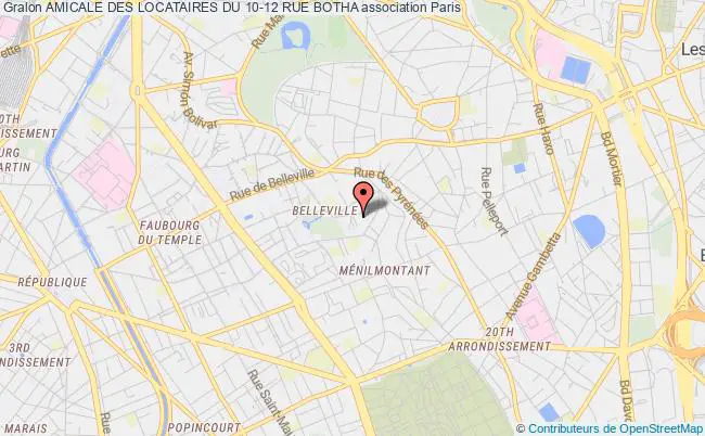 plan association Amicale Des Locataires Du 10-12 Rue Botha Paris