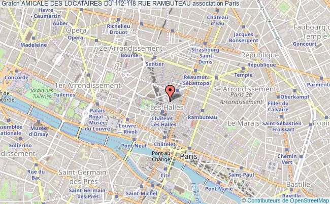 plan association Amicale Des Locataires Du 112-118 Rue Rambuteau Paris