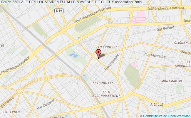 plan association Amicale Des Locataires Du 141 Bis Avenue De Clichy Paris