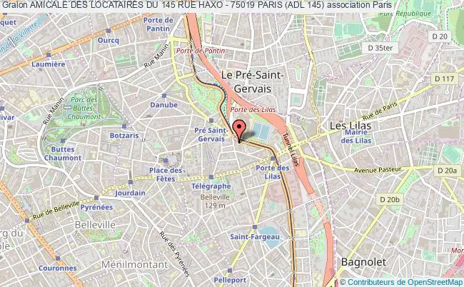 plan association Amicale Des Locataires Du 145 Rue Haxo - 75019 Paris (adl 145) PARIS